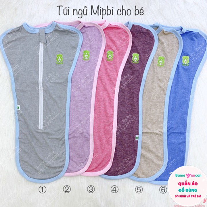 Quấn nhộng/ Túi ngủ cao cấp Mipbi cotton mềm cho bé ngủ ngon