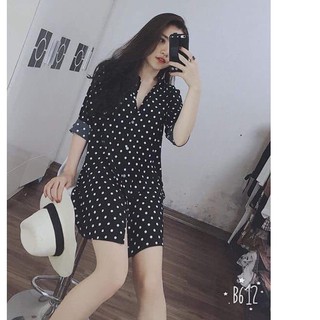 váy sơ mi chữ dài tay chất voan lụa điệu đà kèm ảnh thật phía sau