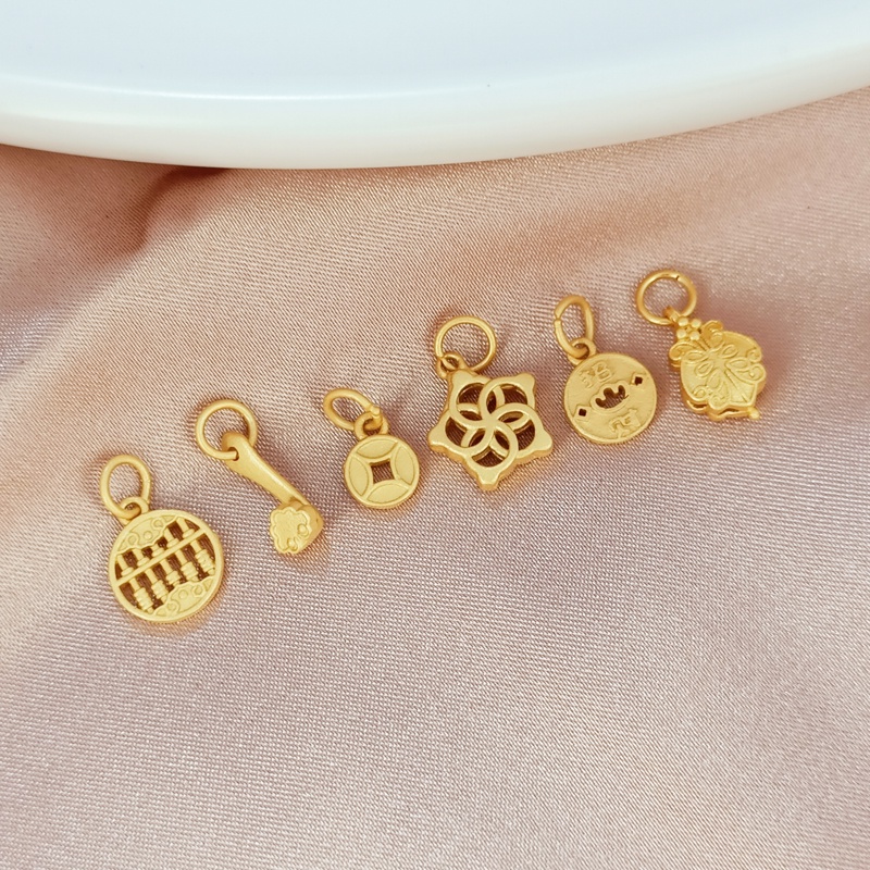 Phụ Kiện Trang Sức DIY Hình Đồng Xu Năm Cánh Màu Sắc Cát Vàng