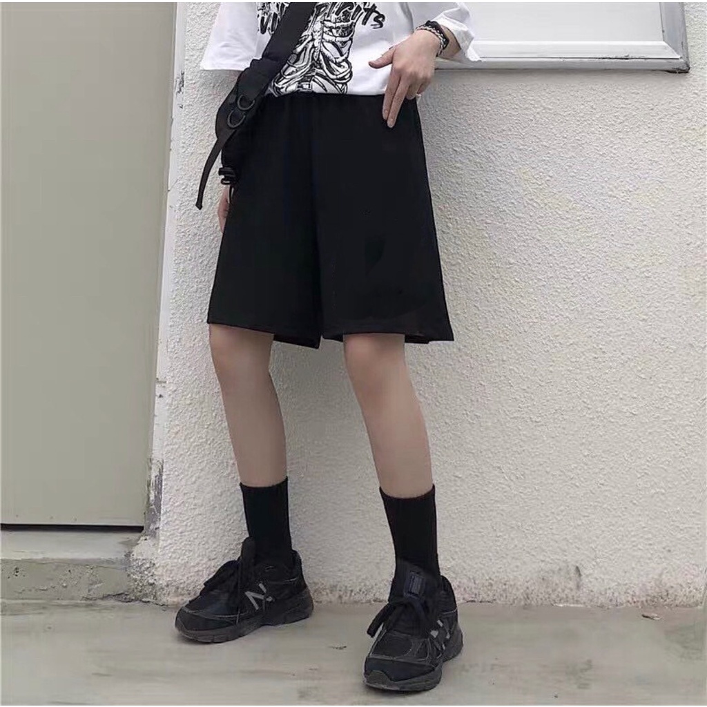 Quần đùi nam nữ ống rộng chất thun quần short unisex dáng thể thao SIB020