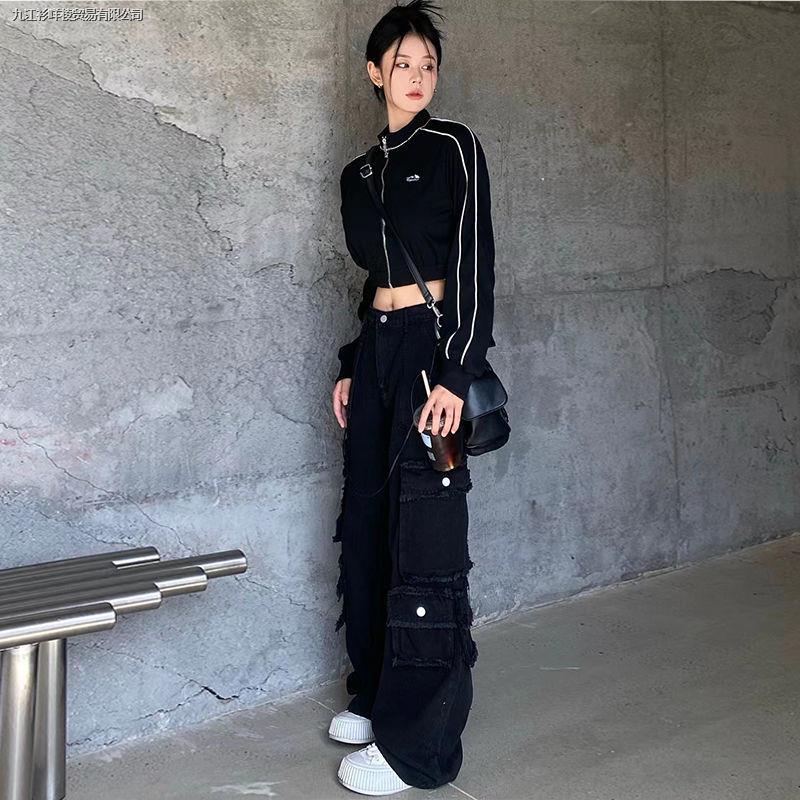 Áo Khoác Cardigan Ngắn Cổ Đứng Tay Dài Có Khóa Kéo Phong Cách Thời Trang Mùa Thu 2022