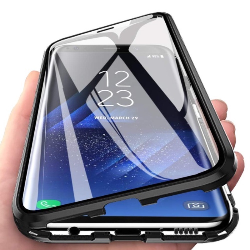 Ốp Điện Thoại Kính Cường Lực Hai Mặt Viền Kim Loại Nam Châm Cho samsung a13 a21s a31 a51 a71 a52 a52s a24 a33 a34