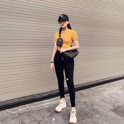 Áo Croptop 💖  💖FREESHIP Áo croptop ngắn tay ôm Chất co dãn 4 chiều, thoáng mát Thời Trang Mùa Hè 2021