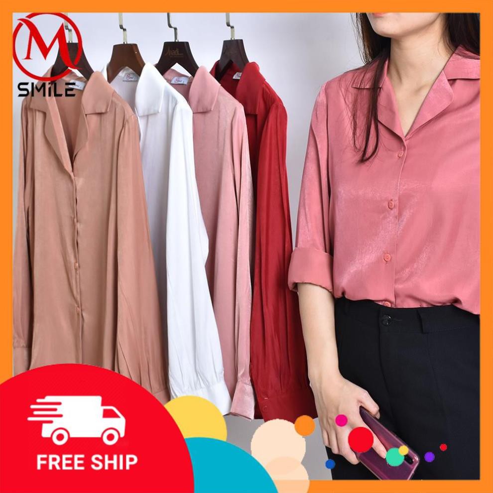 Áo Sơ Mi Nữ Form Chuẩn Hàng Việt Nam, Áo Nữ Công Sở Dáng Suông Chất Vải Mềm Mịn Thoáng Mát