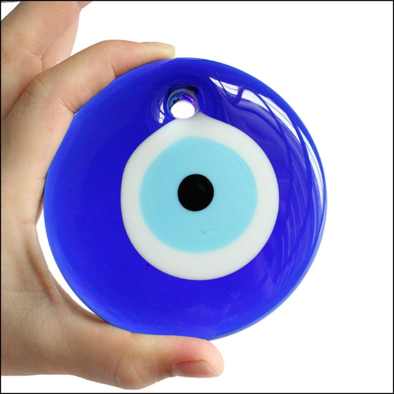 Arin Set 4 Mặt Dây Chuyền Hình Tròn Lớn Màu Xanh Dương Thổ Nhĩ Kỳ Bảo Vệ Mắt Kính Thổ Nhĩ Kỳ Dành Cho Nam