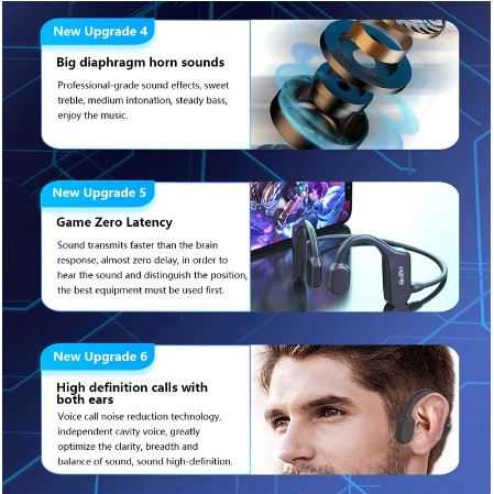 Tai nghe thể thao Bluetooth TWS HiFi có dây đeo cổ G1 dẫn truyền xương phù hợp để chơi game