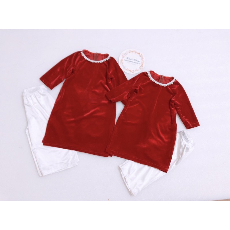 Áo dài nhung bé gái