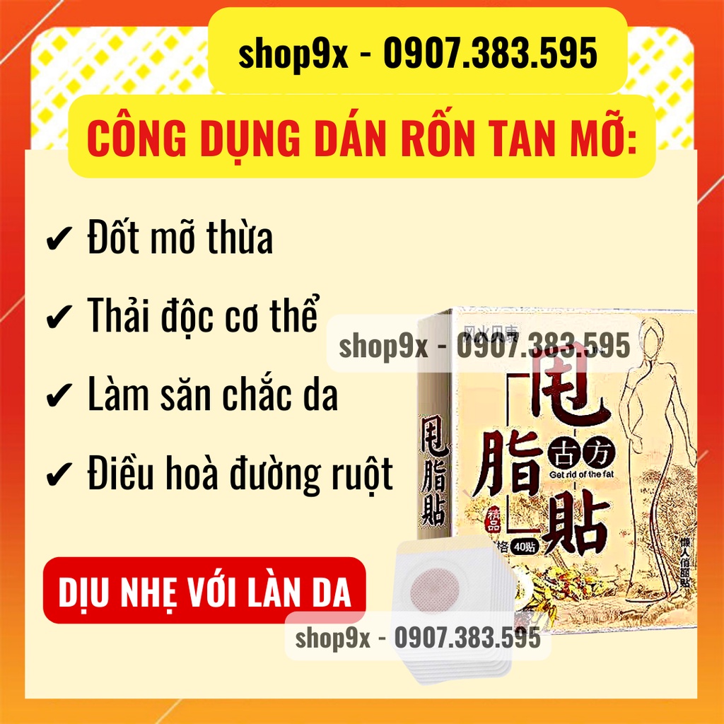 40 Miếng Dán Rốn Giảm Béo Giảm Cân Đốt Cháy Mỡ Thừa Đông Y Hiệu Quả (có bán lẻ)