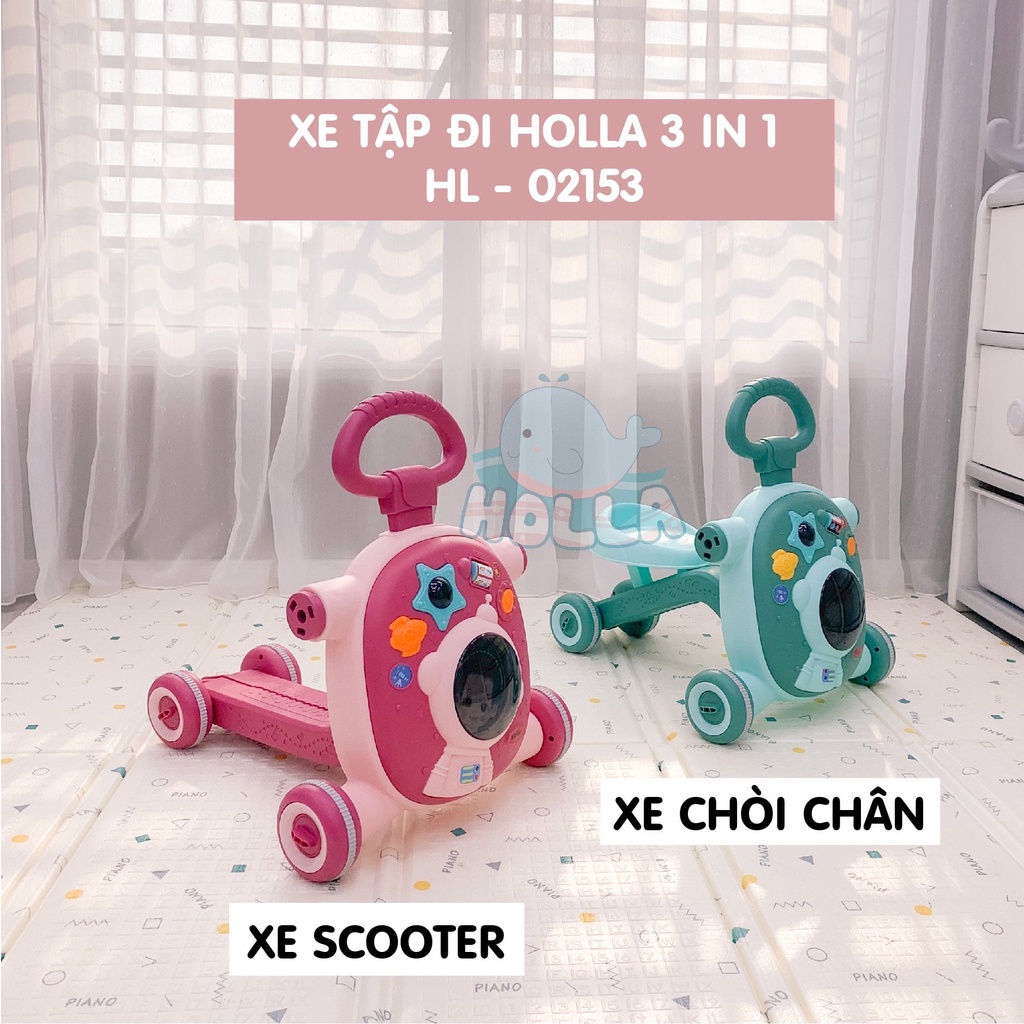 Xe tập đi chòi chân scooter xe trượt 3 trong 1 HOLLA dễ lắp ráp, bánh xe chống trượt