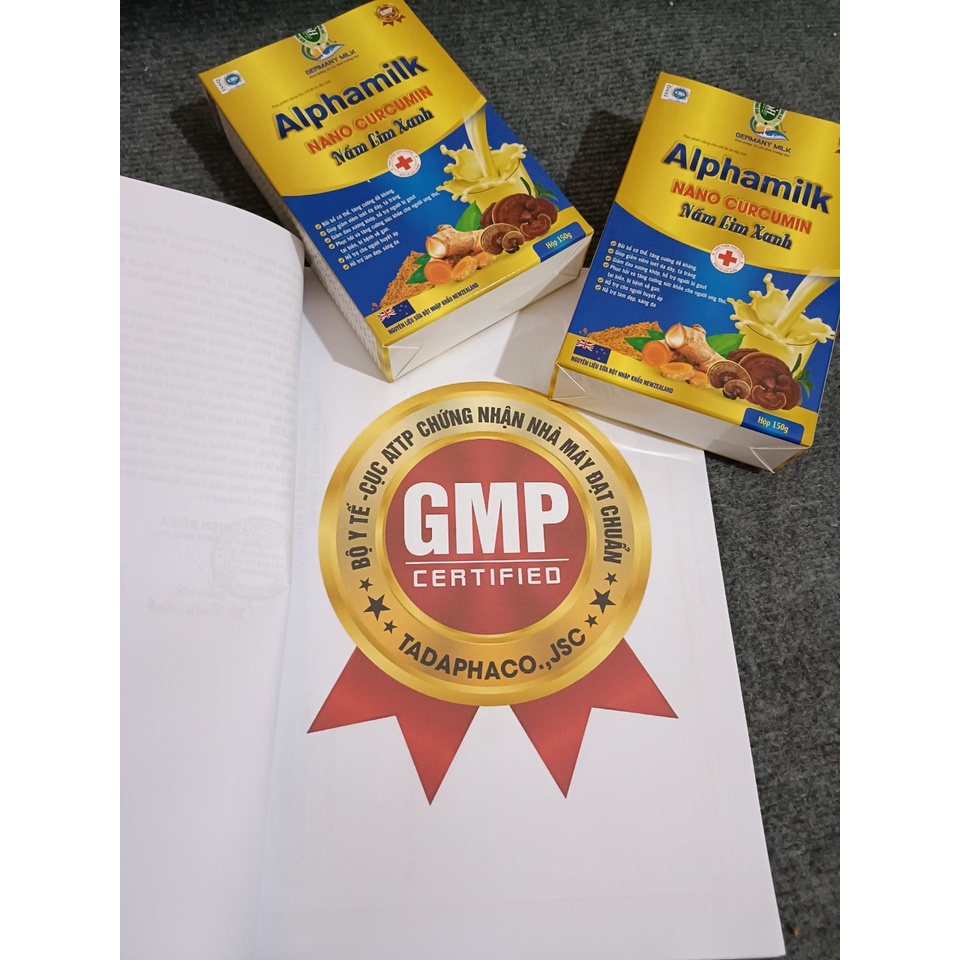 Sữa nghệ alphamilk nano curcumin nấm lim xanh 900g