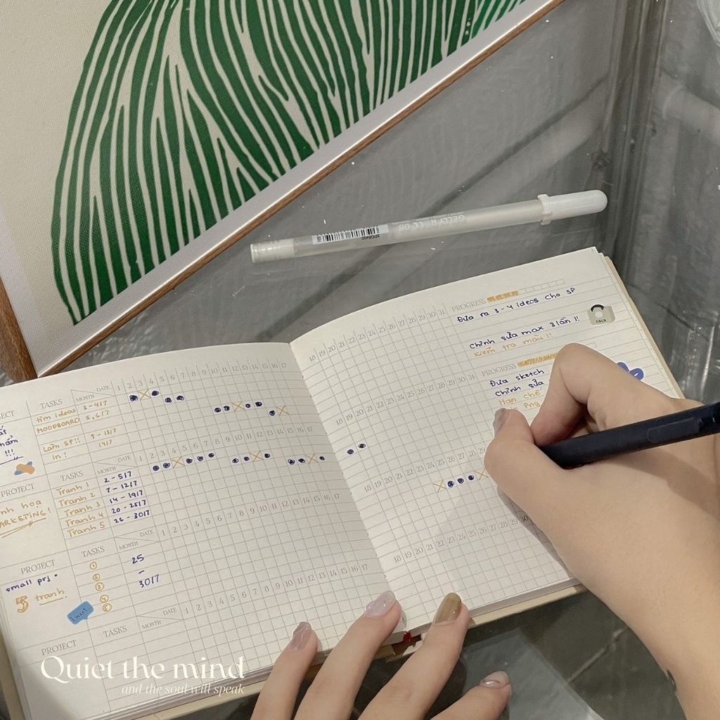 Sổ kế hoạch project planner quản lý dự án cá nhân hình vuông 130gsm Crabit Vàng