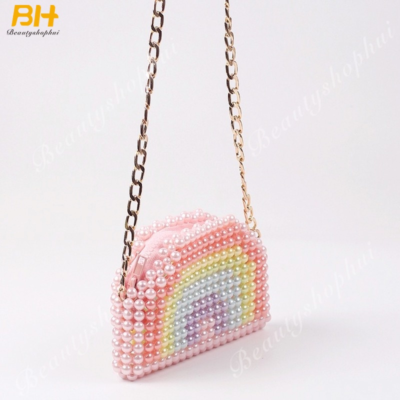 Túi Đeo Chéo Mini Đính Ngọc Trai Thời Trang Mới Cho Nữ