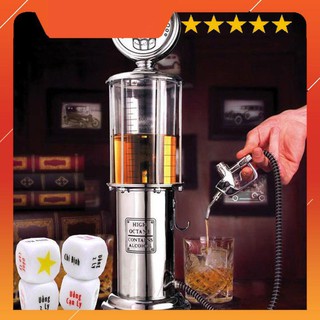 FREESHIP (Tặng 1 viên xí ngầu uống bia)  Bình rót rượu cây xăng 1 vòi 1 lít - Bình Rót Rượu Trong Suốt Mở Bia Máy