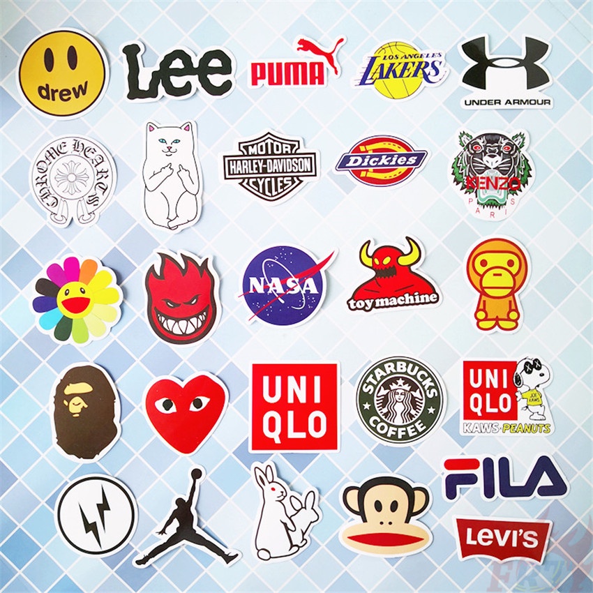 ❉ Logo thương hiệu thời trang hỗn hợp cổ điển s-1 hình dán graffiti không thấm nước ❉ 54 cái / bộ diy fashion luggage laptop skateboard decals doodle stickers
