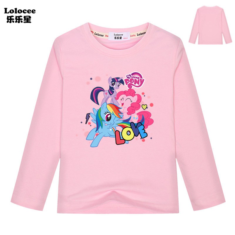 MY LITTLE PONY Áo Thun Tay Ngắn In Hình Ngựa Con Dễ Thương Cho Bé Gái