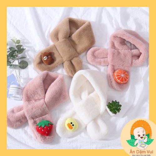 Khăn quàng cổ khăn choàng cổ lông thỏ họa tiết dễ thương cho bé trai bé gái SAMI KIDS