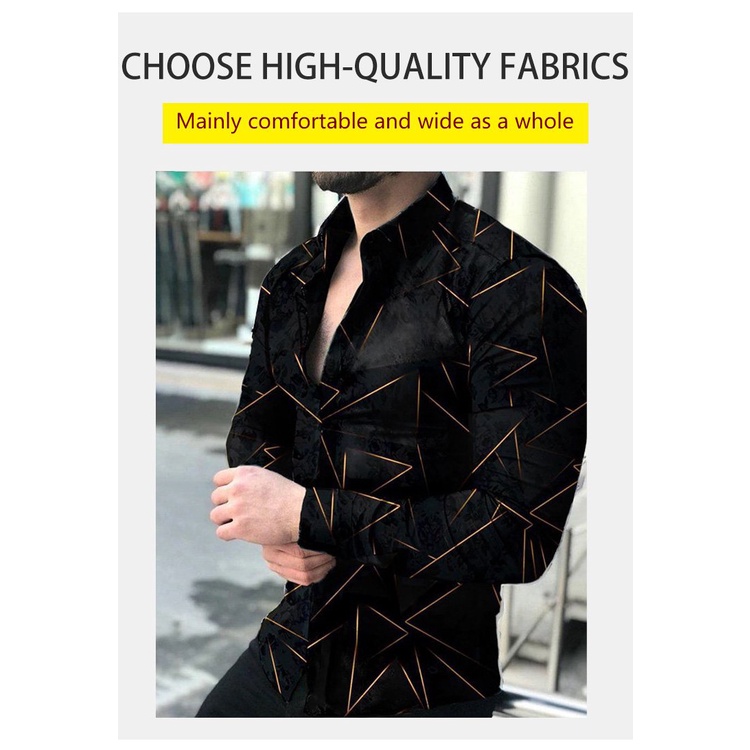 Áo sơ mi nam dài tay họa tiết hoa văn độc đáo