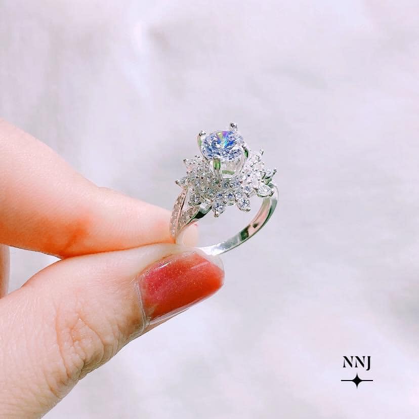 💍 nhẫn bạc nữ hoa sen đính đá 😘