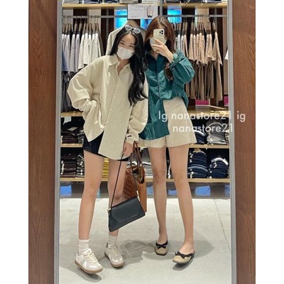 Áo sơ mi tăm nhung vạt bầu bo tay