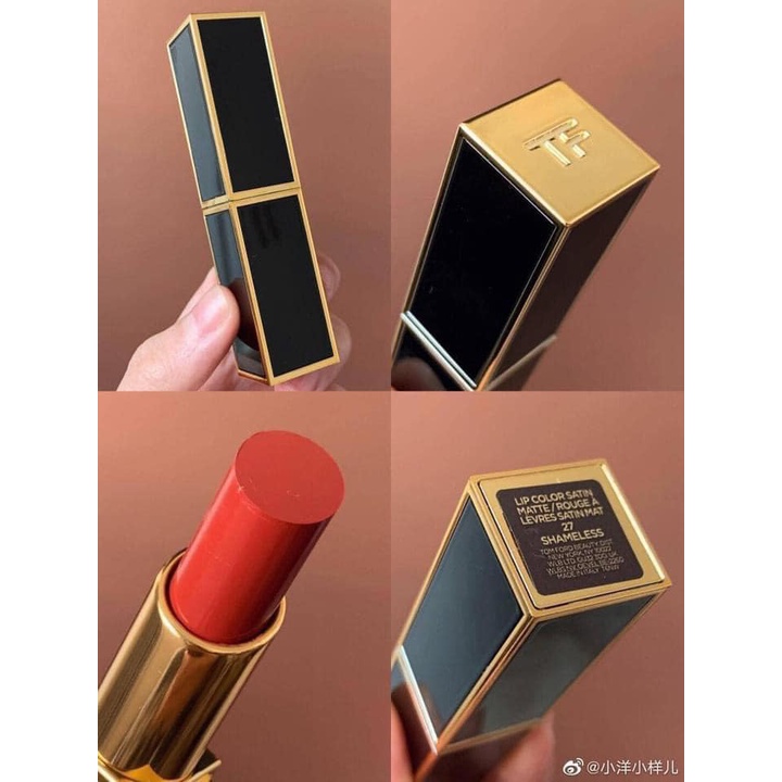 Son TOMFORD TOM FORD lip color satin matte màu 24 Marocain &amp; 27 Shameless