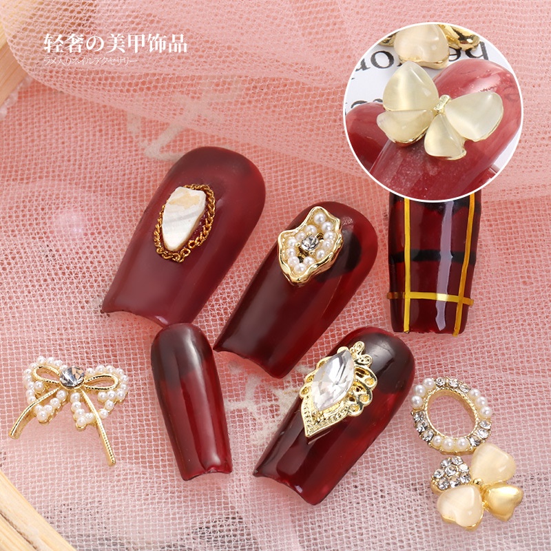 Miếng Dán Trang Trí Móng Tay Bằng Hợp Kim Có Thể Tháo Rời Thiết