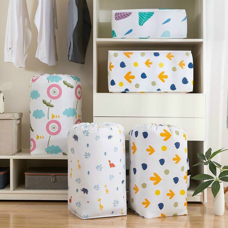 Túi đựng quần áo chăn màn hình trụ tròn không thấm nước siêu tiện lợi Dumi Shop
