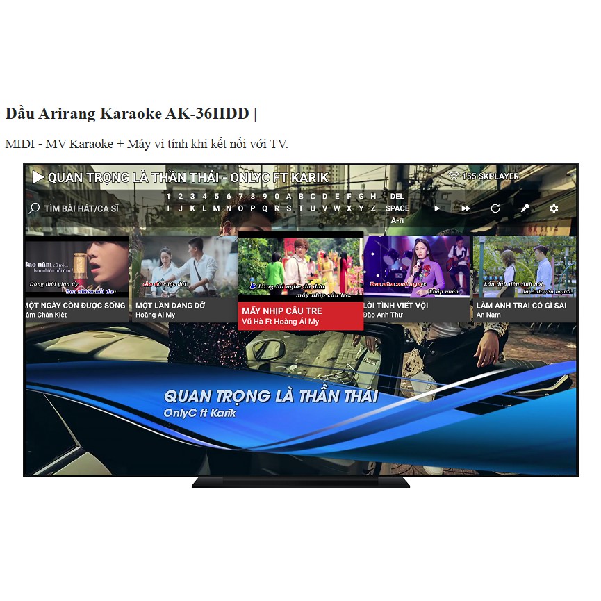 Đầu Karaoke Arirang DVD Android AK-36HDD