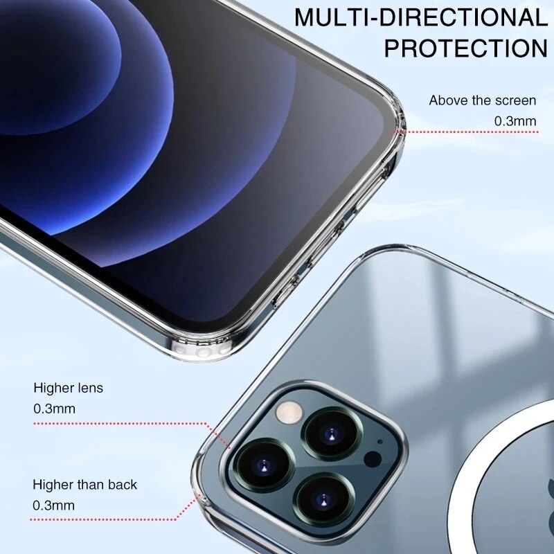 Ốp điện thoại từ tính không dây an toàn cho iPhone 11 12 13 pro max mini xr x xs max 7 8 plus se 2020