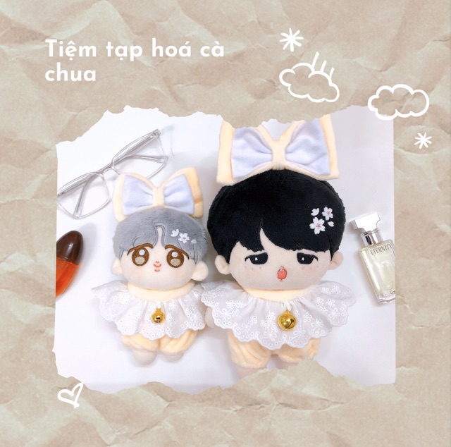 Outfit yếm sịp chuông cho doll 15cm và 20cm