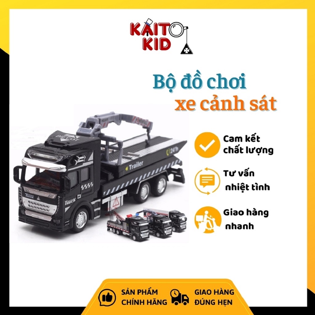 Đồ chơi ô tô mô hình xe cảnh sát mini hợp kim cho bé trai cao cấp giá rẻ 5.5cm x 20cm x 8.5cm DL10 - Kaito KID
