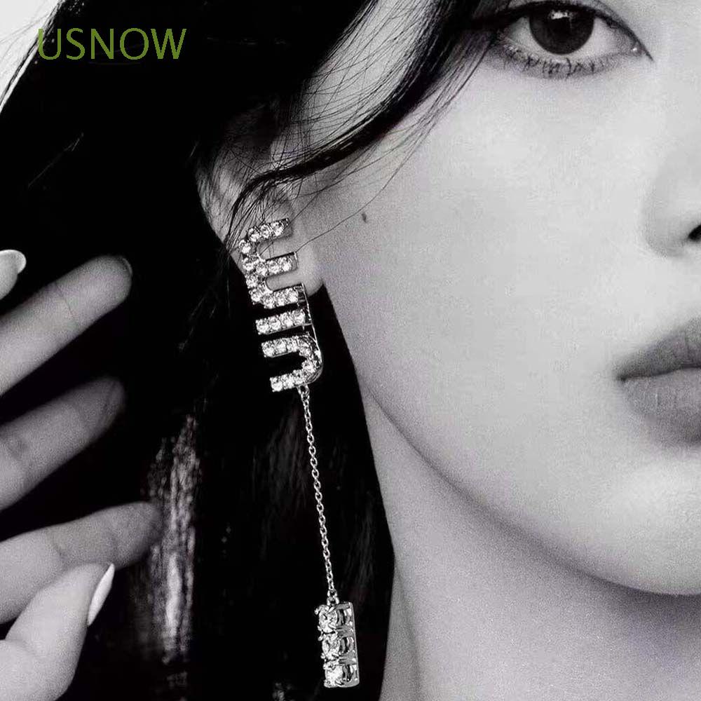 Khuyên Tai Dáng Dài Họa Tiết Chữ Hình Học Độc Đáo Thời Trang Cho Nữ|Khuyên Tai Hàn Quốc