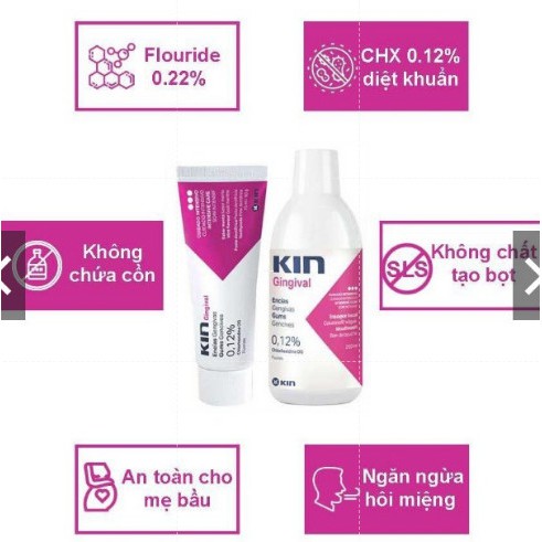 Combo 1 hủ kem đánh răng phoca+ chai xúc miệng Kin Gingival