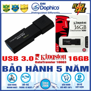 USB Kingston 16GB – USB 3.0 – DataTraveler 100G3 – CHÍNH HÃNG – Bảo hành 5 năm