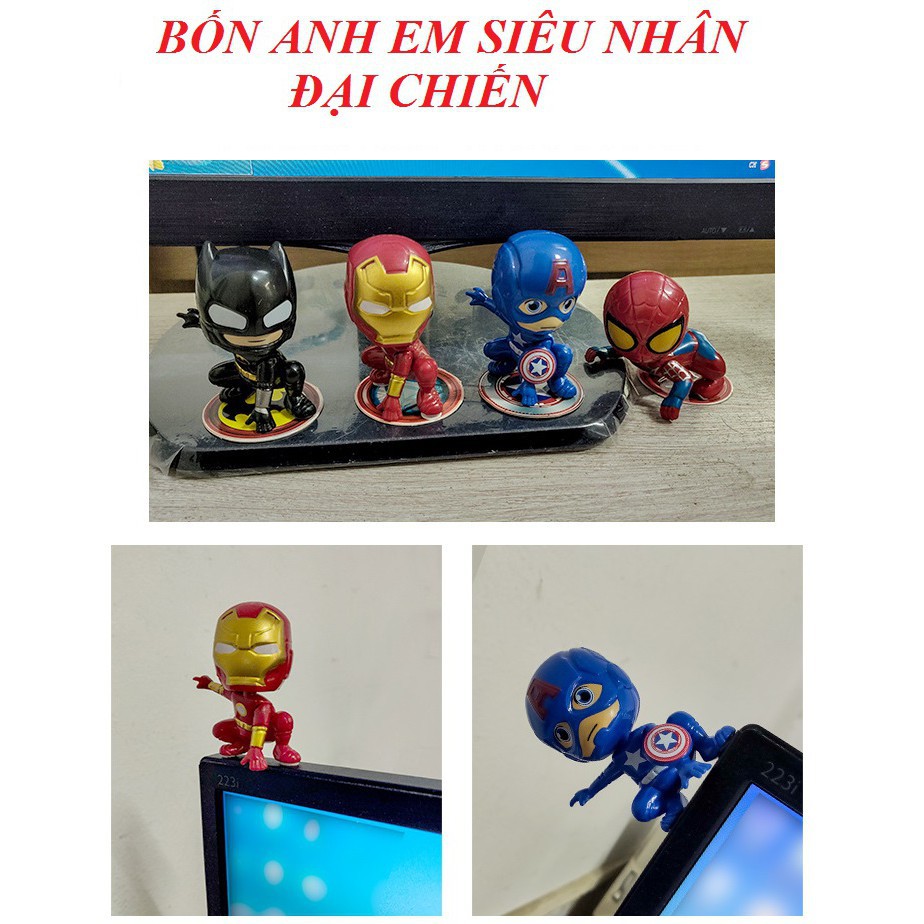 Mô hình siêu anh hùng kèm xe sắt chạy đà cho bé yêu