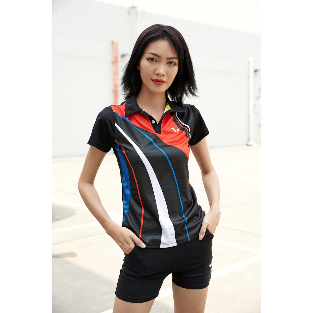 Áo Cầu Lông Nữ Cổ Trụ AVP02 Vina Sport- Lapi VN Áo Tập Gym Tennis , Chất Thun Thấm Hút Mồ Hôi, Thoáng Mát, Full Size