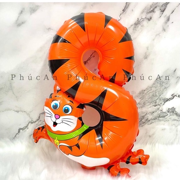 Bóng kiếng số hình thú ngộ nghĩnh dễ thương cho bé trai bé gái 40cm