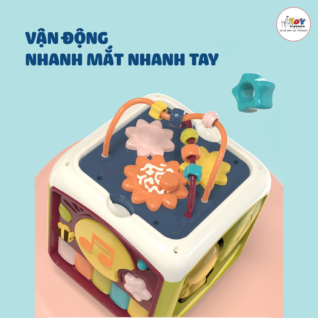 Đồ Chơi Âm Nhạc 6 Mặt Nhạc Tiếng Anh Woa Toys Có Đàn, Trống, Thả Hình Khối Dành Cho Bé từ 6 Tháng