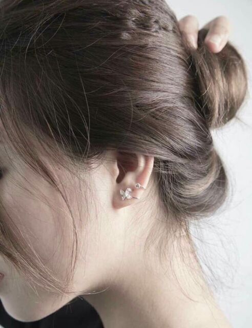 Bông tai bạc hoa xoắn cho nữ