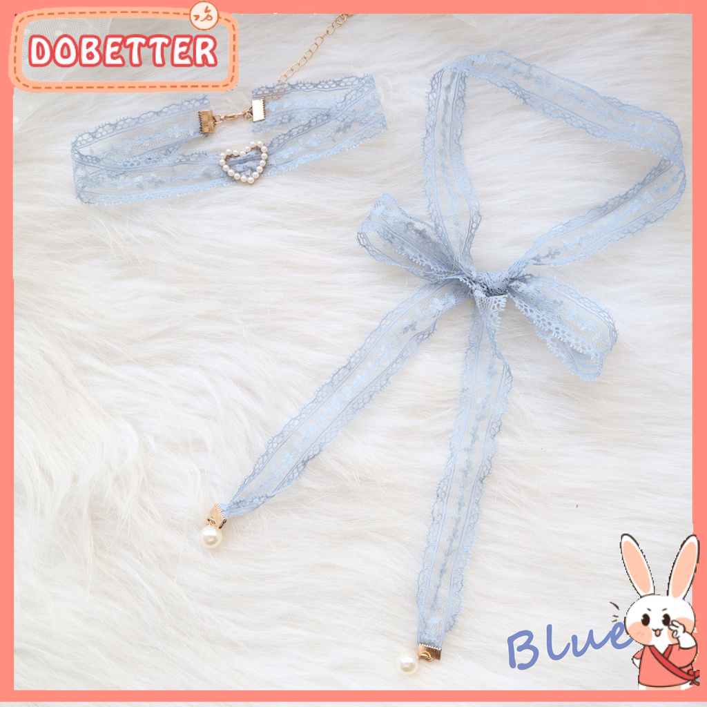Vòng Cổ Choker Ren Đính Ngọc Trai Nhân Tạo Thời Trang