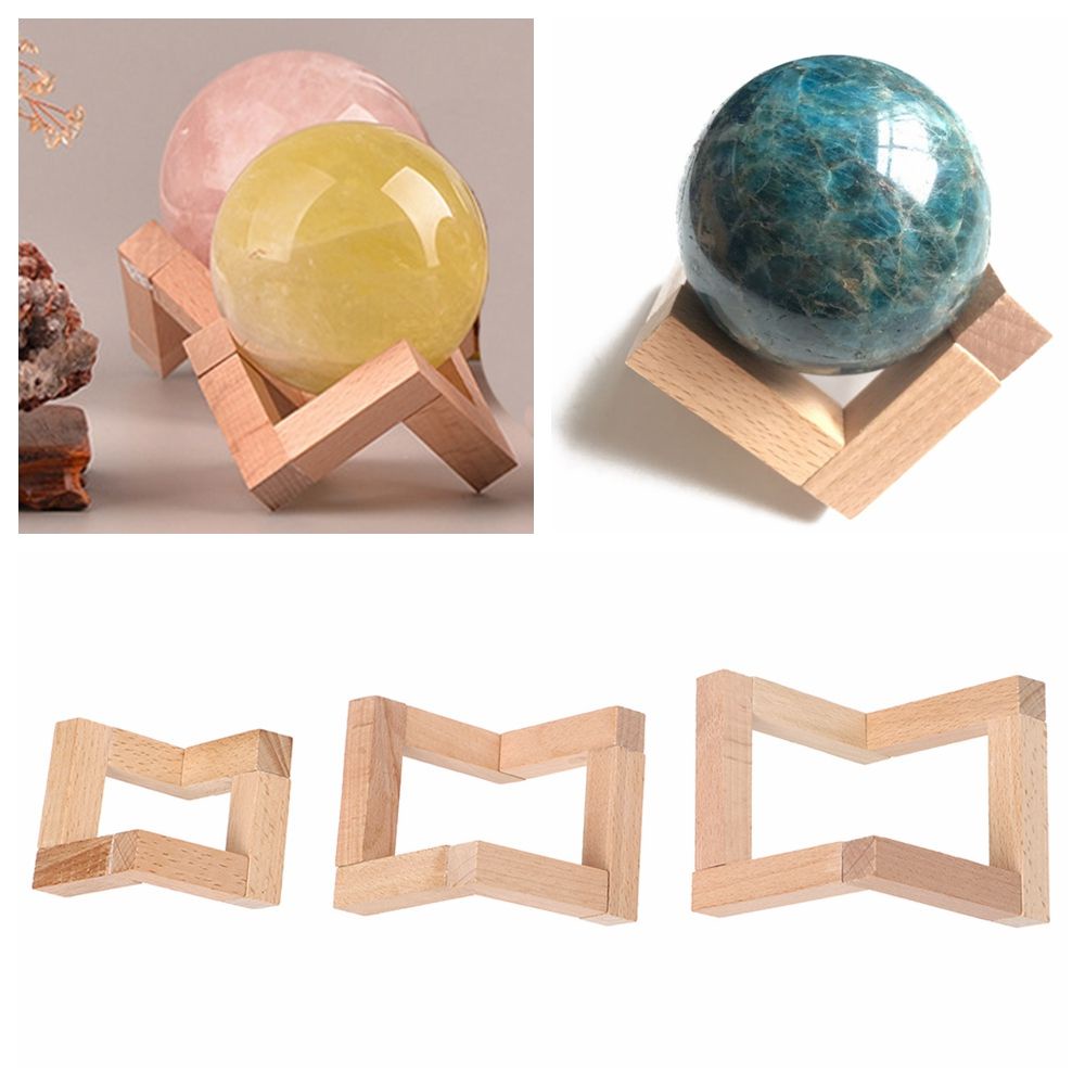 Đế giữ quả cầu pha lê bằng gỗ dành cho trang trí bàn làm việc