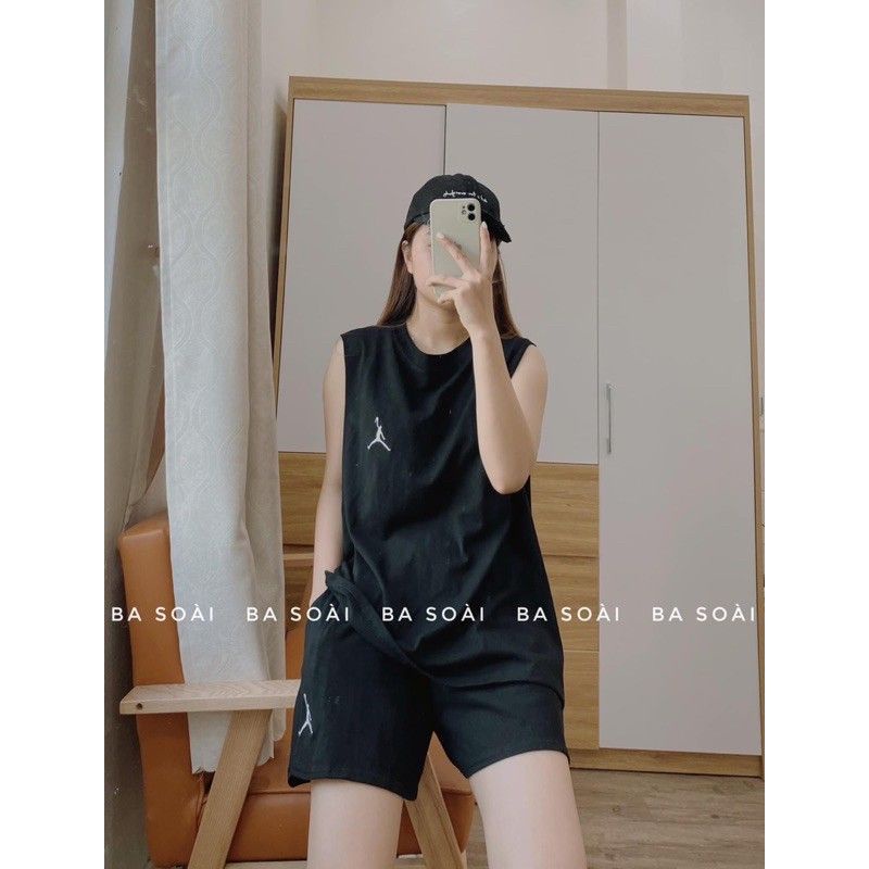 Bộ thể thao thiết kế sát nách siêu ngầu danh cho cả nam và nữ chất liệu cotton