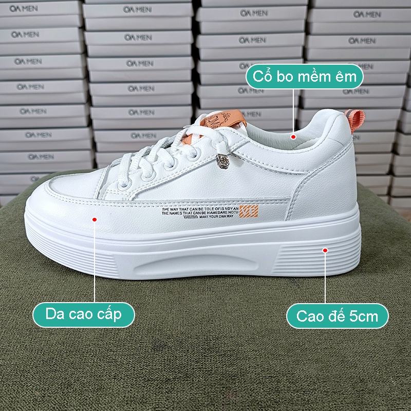 Giày Da Nữ Không Cần Buộc Độn Đế 5 Phân Phong Cách Thời Trang Êm Nhẹ - Q180