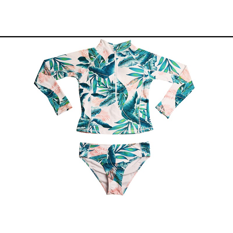 Bikini Tay Dài Hoạ Tiết In Thiết Kế Xẻ Quyến Rũ Size S-xl | BigBuy360 - bigbuy360.vn