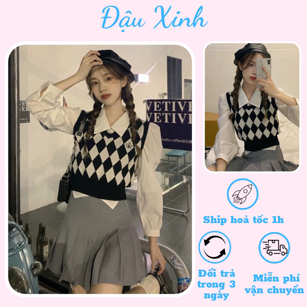 Áo gile len áo len nữ dáng ngắn hàn quốc ulzzang - 067