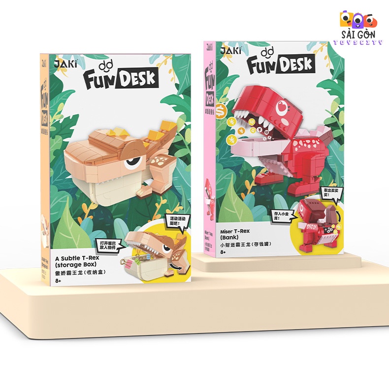 Đồ Chơi Lắp Ráp Kiểu LEGO Mô Hình Đồ Dùng Học Tập Khủng Long Fun Desk Cho Bé Siêu Dễ Thương JAKI Với 250+ PCS