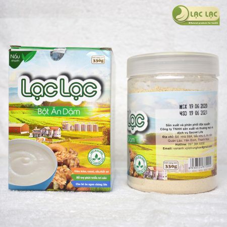 Bột ăn dặm Lạc Lạc 330gr giúp bé tăng cân, đề kháng tốt, tiêu hóa tốt