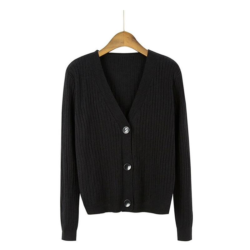 Áo Khoác Cardigan Dệt Kim Thiết Kế Cổ Chữ V Nữ Tính