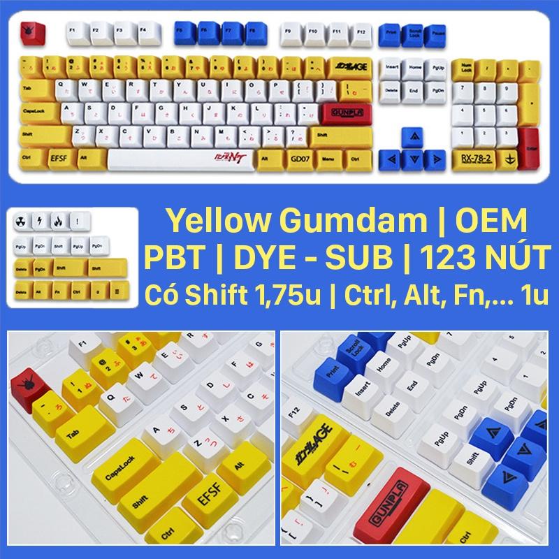 Keycap Gundam Original Profile OEM,nhựa PBT cao cấp, in Dye Sub 123 Nú
