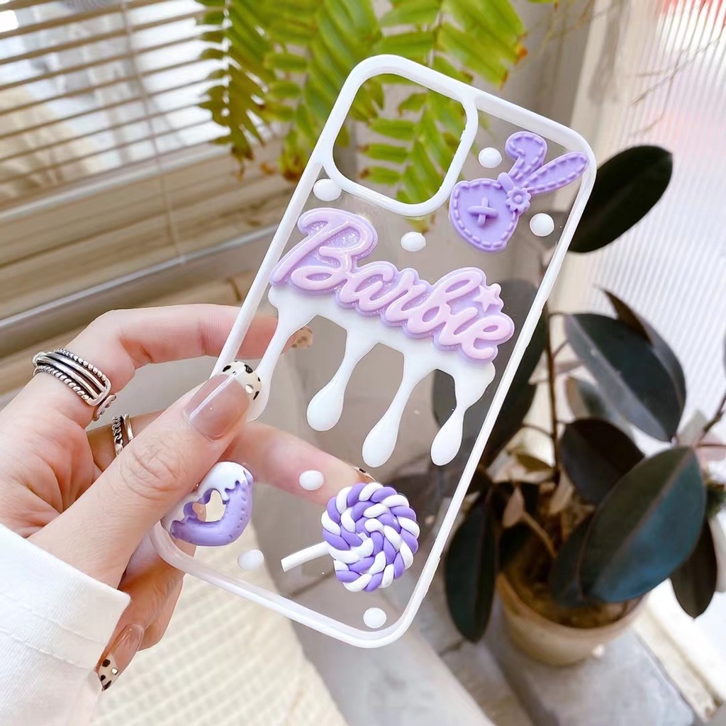 Ốp Điện Thoại TPU Hình Thỏ Barbie 3D Cho iPhone 14 Pro Max 14 Plus 13 Pro Max 13 Mini 12 Pro Max 12 Mini 11 Pro Max 7 8 Plus XR Xs Max SE 2020