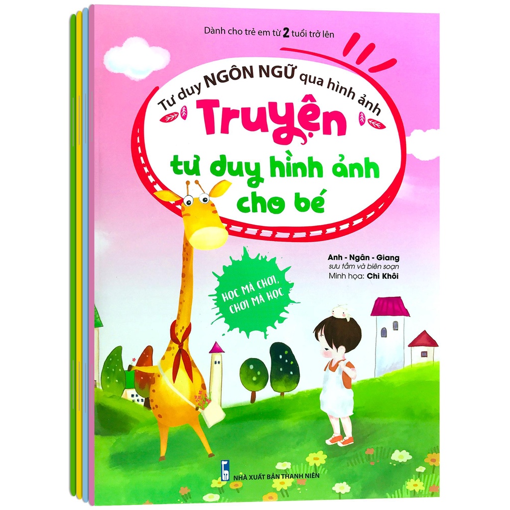 Sách - Tư duy ngôn ngữ qua hình ảnh - Đồng dao, thơ, truyện, câu đố  Dành cho trẻ từ 2 tuổi